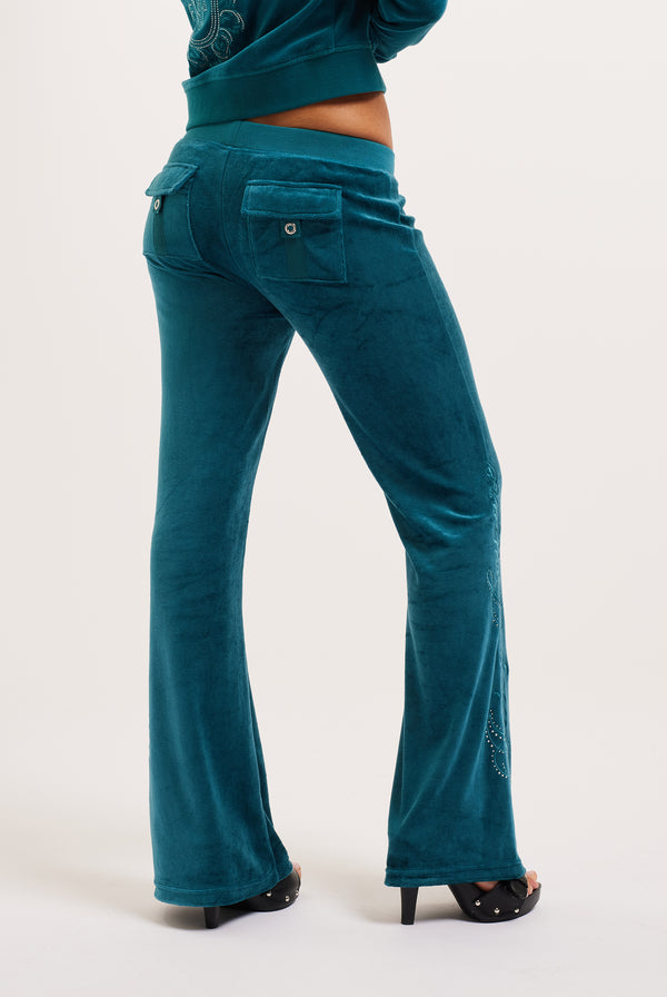 DEEP LAGOON ULTRA LOW RISE BAMBOO VELOUR HERITAGE CREST POCKETED BOTTOMS