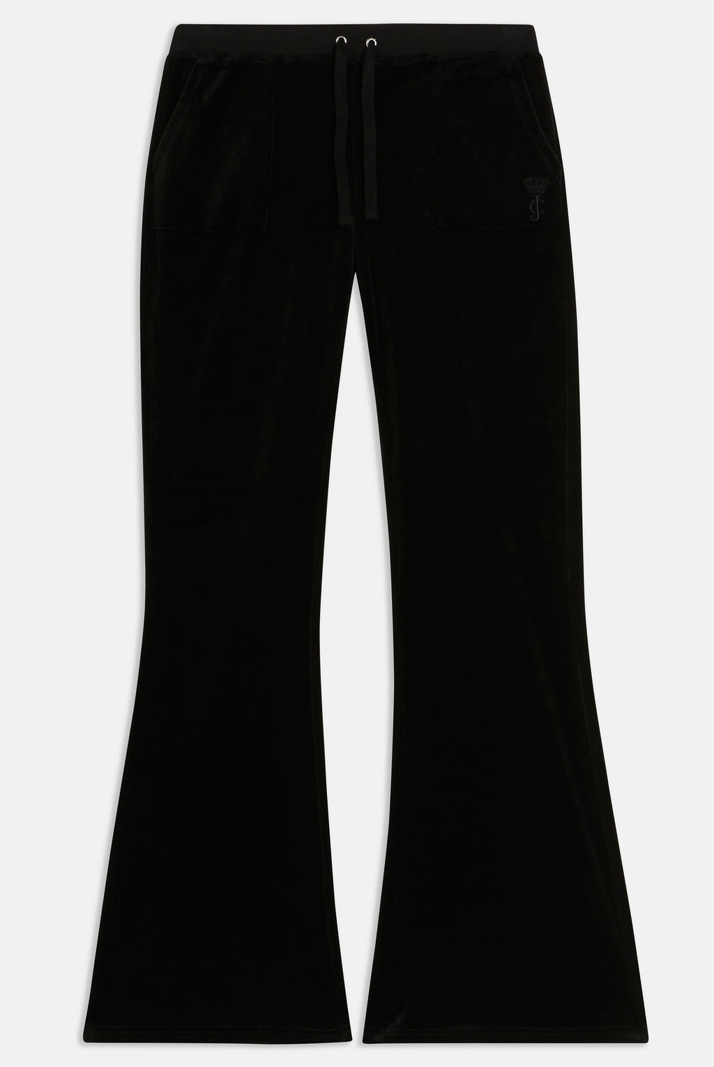 BLACK ULTRA LOW RISE BAMBOO VELOUR HERITAGE POCKETED BOTTOMS