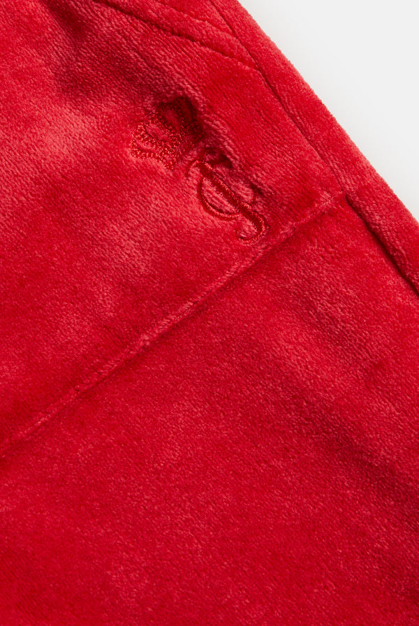 ASTOR RED ULTRA LOW RISE BAMBOO VELOUR HERITAGE POCKETED BOTTOMS