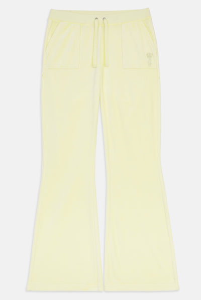 TENDER YELLOW ULTRA LOW RISE BAMBOO VELOUR HERITAGE POCKETED BOTTOMS
