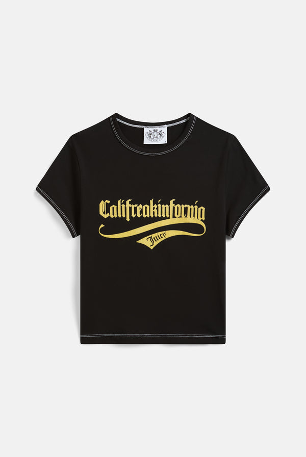 THE ICONS | BLACK 'CALIFREAKINFORNIA' BABY TEE