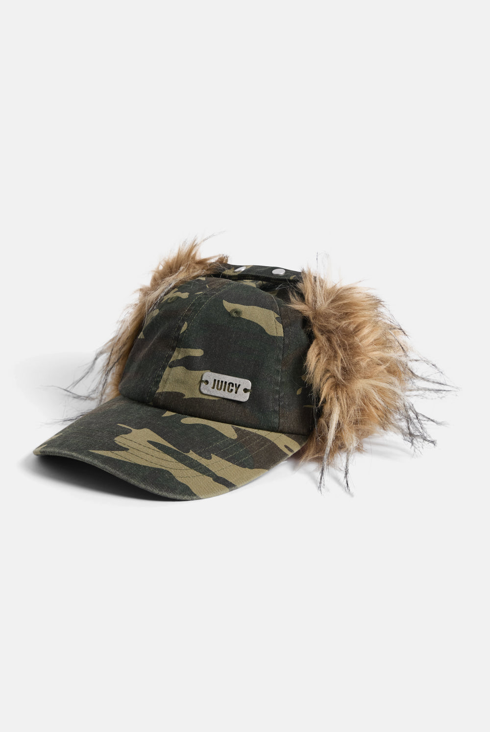 Camo Faux Fur Trapper Cap