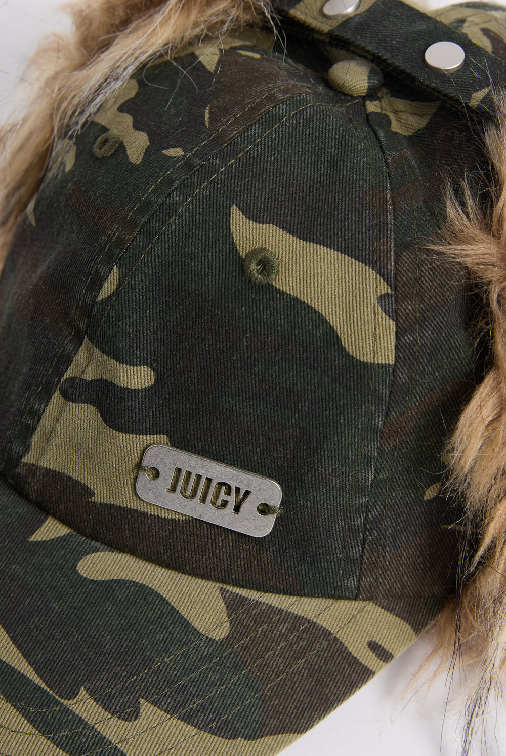 Camo Faux Fur Trapper Cap