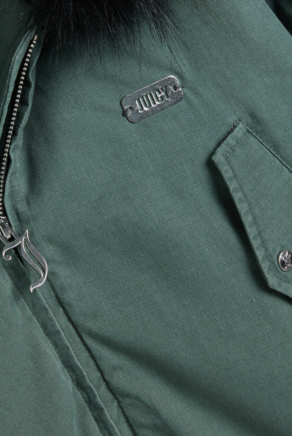 DUCK GREEN TWILL BOMBER JACKET