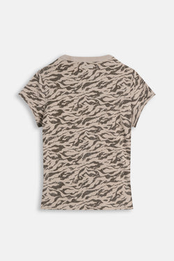 Displays the Camo Zebra 'Juicy' branded Longline T-Shirt
