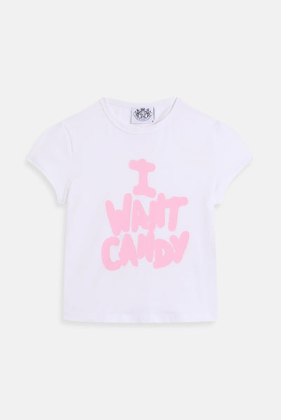 WHITE I WANT CANDY BABY TEE