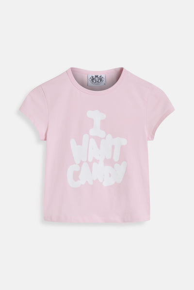 ALMOND BLOSSOM I WANT CANDY BABY TEE