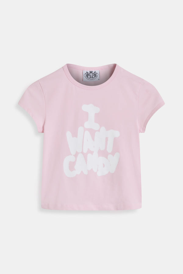 ALMOND BLOSSOM I WANT CANDY BABY TEE