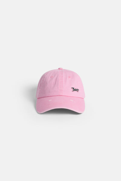 PINK DISTRESSED COTTON DENIM CAP