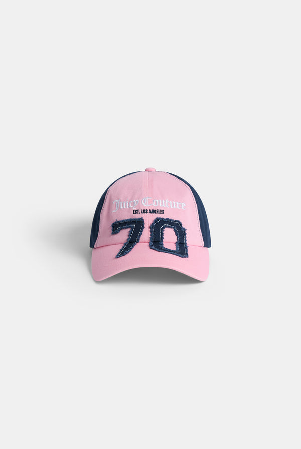 Displays the Pink/Night Sky 'Juicy' branded sky cap 