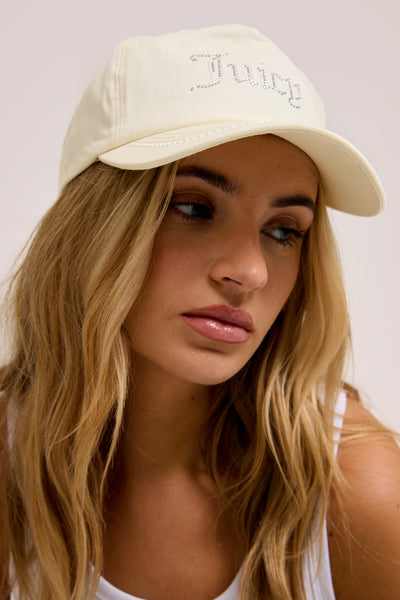 ECRU DIAMANTÉ COTTON CAP