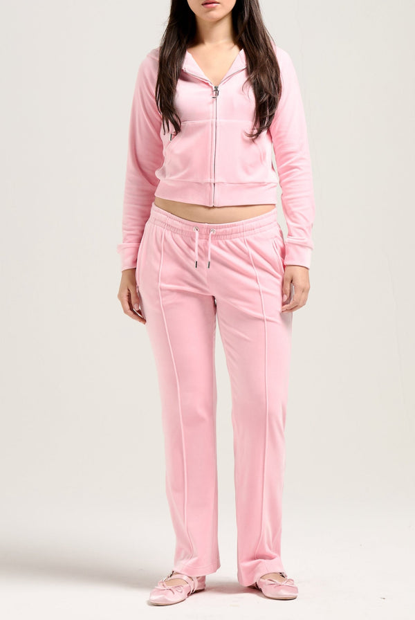 'CAPRICORN' JUICY PINK VELOUR DIAMANTÉ TRACKSUIT BOTTOM
