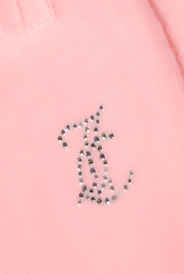 'CAPRICORN' JUICY PINK VELOUR DIAMANTÉ TRACKSUIT BOTTOM