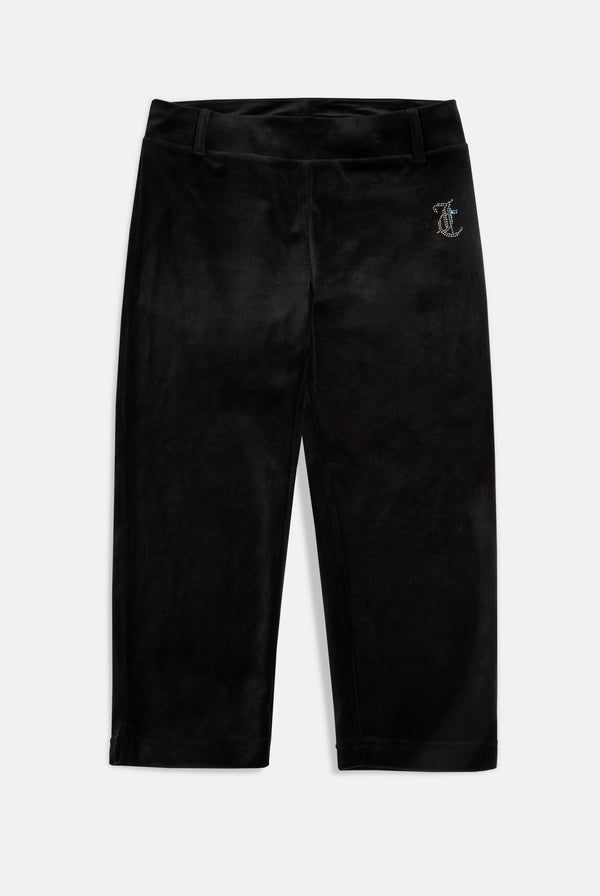 BLACK CLASSIC VELOUR CAPRI PANT