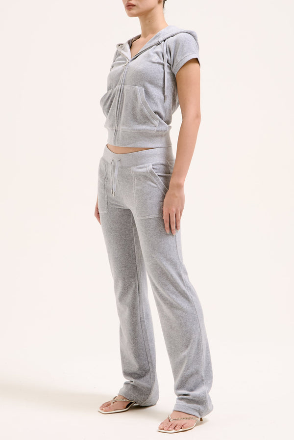 SILVER MARL COTTON VELOUR DEL RAY POCKETED BOTTOMS