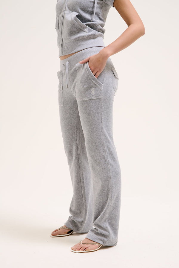 SILVER MARL COTTON VELOUR DEL RAY POCKETED BOTTOMS