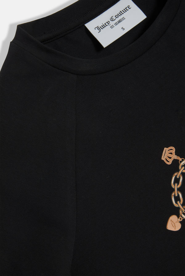 BLACK CHAIN PRINT SHRUNKEN TEE