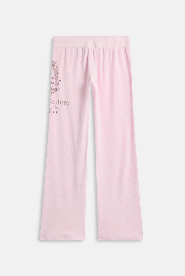 Displays the Cherry Blossom 'Juicy' branded Chateau Terry Towelling Trackpant 