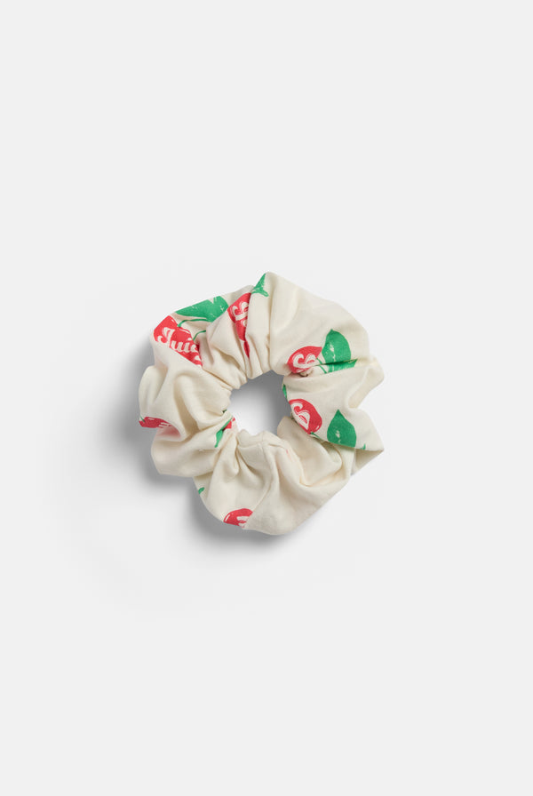 CHERRY PRINT PYJAMA SET WITH SCRUNCHIE