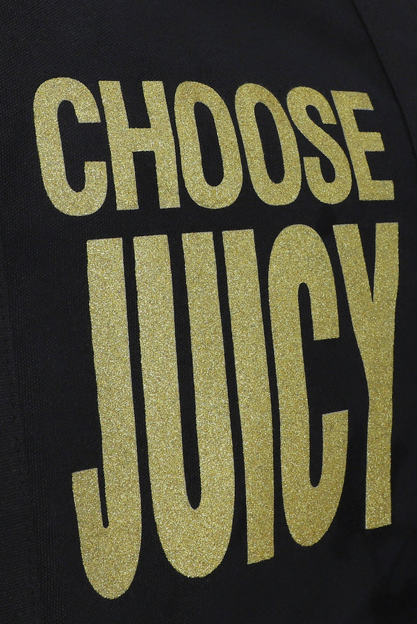 CHOOSE JUICY SLOGAN TOTE BAG