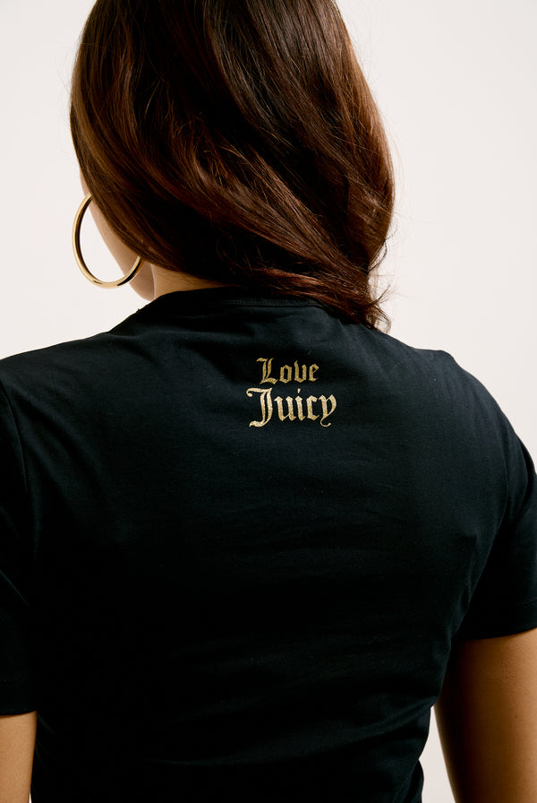 THE ICONS | BLACK 'CHOOSE JUICY' FITTED TEE