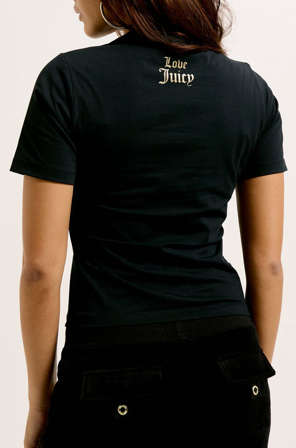 THE ICONS | BLACK 'CHOOSE JUICY' FITTED TEE