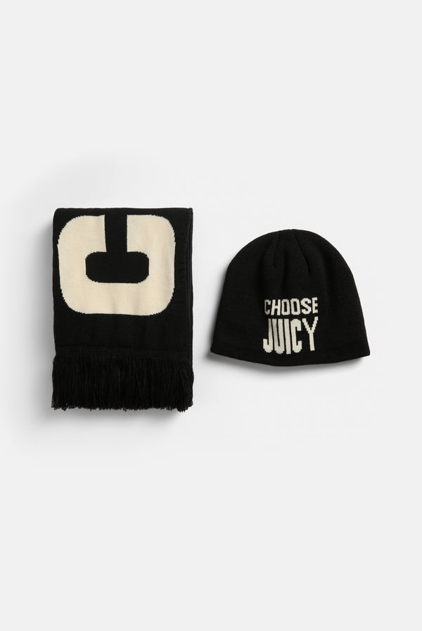 CHOOSE JUICY KNITTED SCARF / BEANIE SET