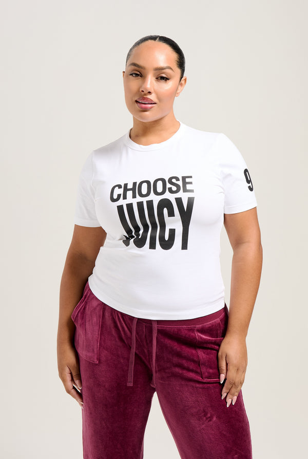 THE ICONS / WHITE 'CHOOSE JUICY' TEE