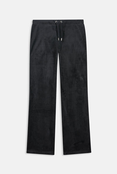 BLACK OUTLINE DIAMANTE CLASSIC VELOUR LOW RISE PANT