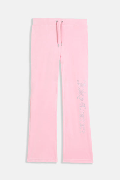 JUICY PINK OUTLINE DIAMANTE CLASSIC VELOUR LOW RISE  PANT