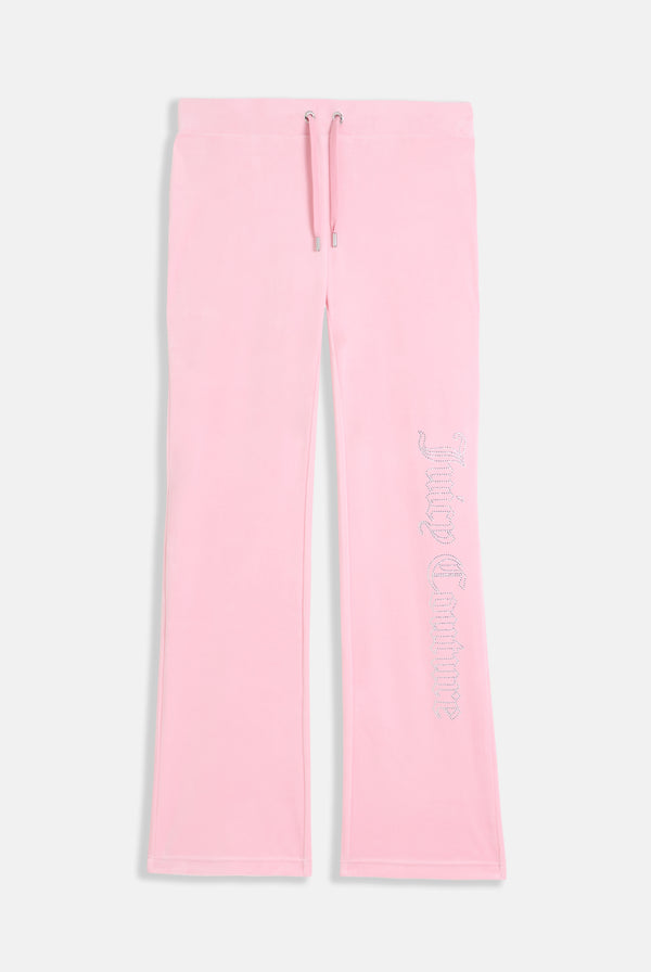 JUICY PINK OUTLINE DIAMANTE CLASSIC VELOUR LOW RISE  PANT