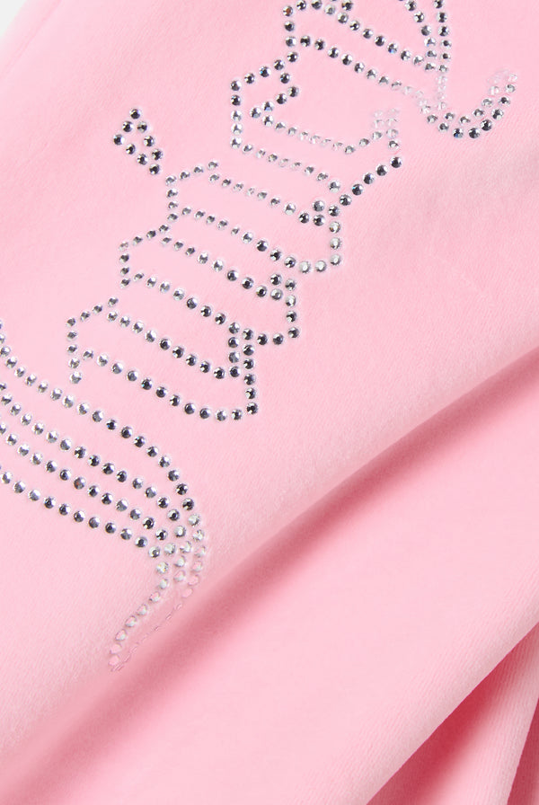 JUICY PINK OUTLINE DIAMANTE CLASSIC VELOUR LOW RISE  PANT
