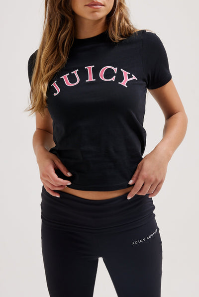 BLACK COLLEGIATE JERSEY GIRLFRIEND TEE