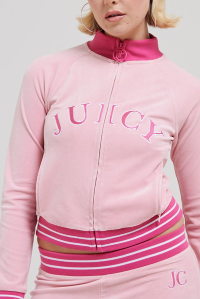 ALMOND BLOSSOM COLLEGIATE RECYCLED VELOUR TRACK TOP