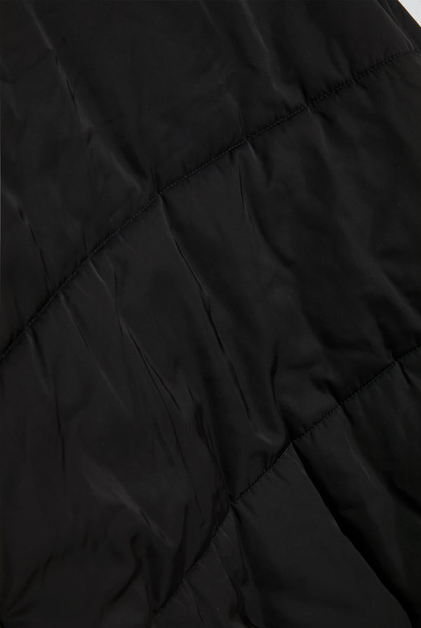 BLACK COLLEGIATE EMBROIDERED PUFFER JACKET