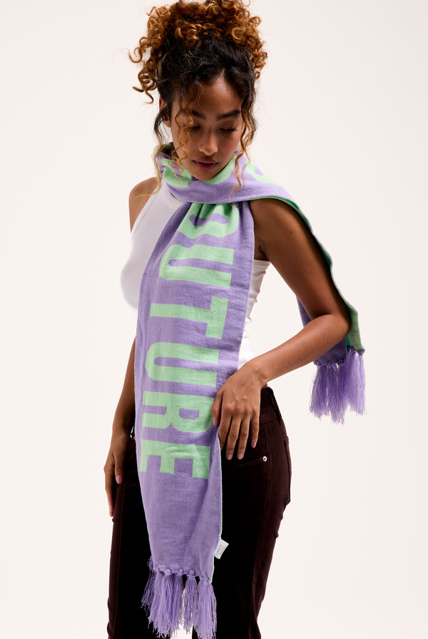 VIOLET TULIP / MINT CONTRAST FOOTBALL SCARF