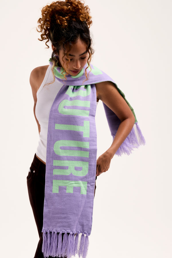 VIOLET TULIP / MINT CONTRAST FOOTBALL SCARF