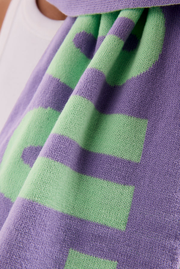 VIOLET TULIP / MINT CONTRAST FOOTBALL SCARF