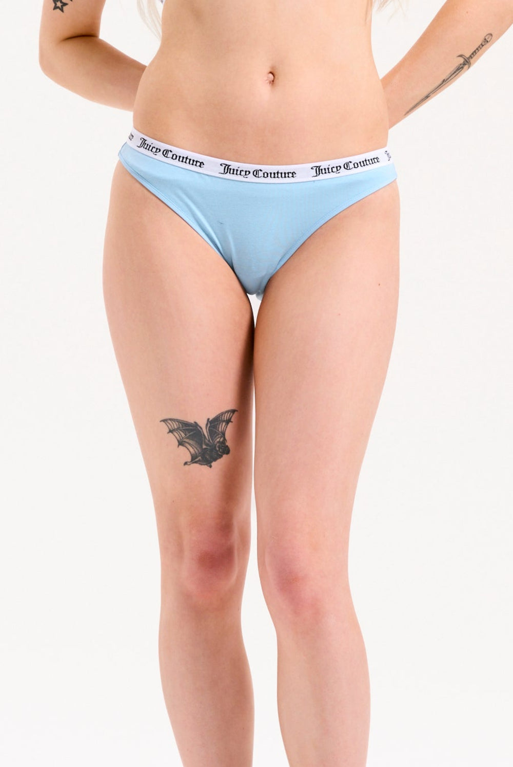 Displays a model wearing the Nantucket Breeze 'Juicy' branded cotton lounge knicker 