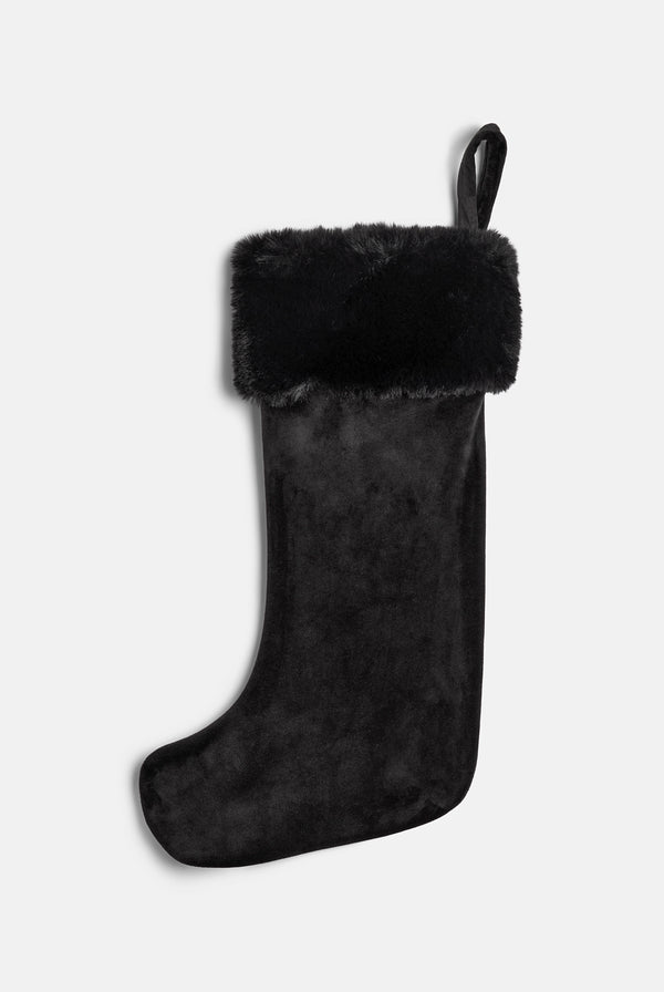 Black Dog Crest Velour Stocking