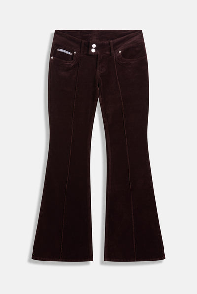 JAVA CREST VELOUR DENIM LOW RISE FLARE JEANS