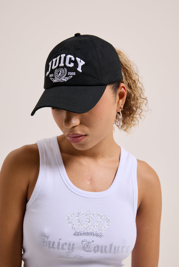 BLACK CREST EMBROIDERED CAP