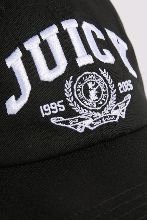 BLACK CREST EMBROIDERED CAP
