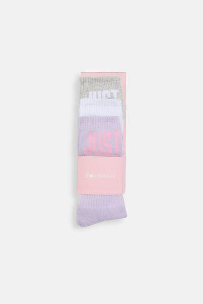3 PACK JUST JUICY CREW SOCKS