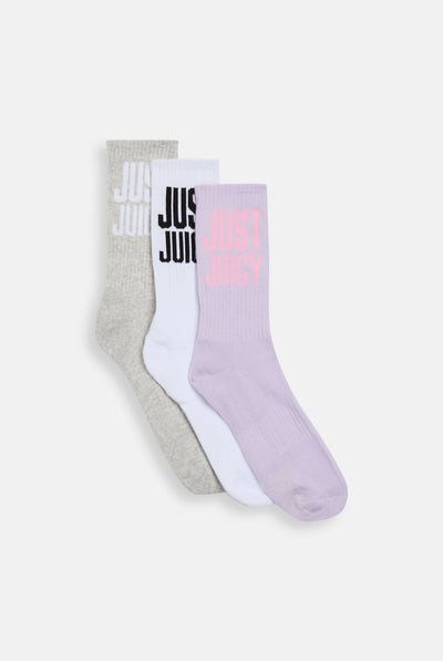3 PACK JUST JUICY CREW SOCKS