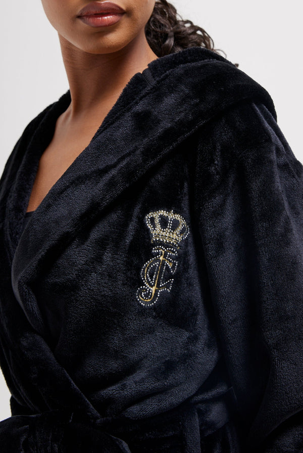 BLACK CROWN PLUSH ROBE