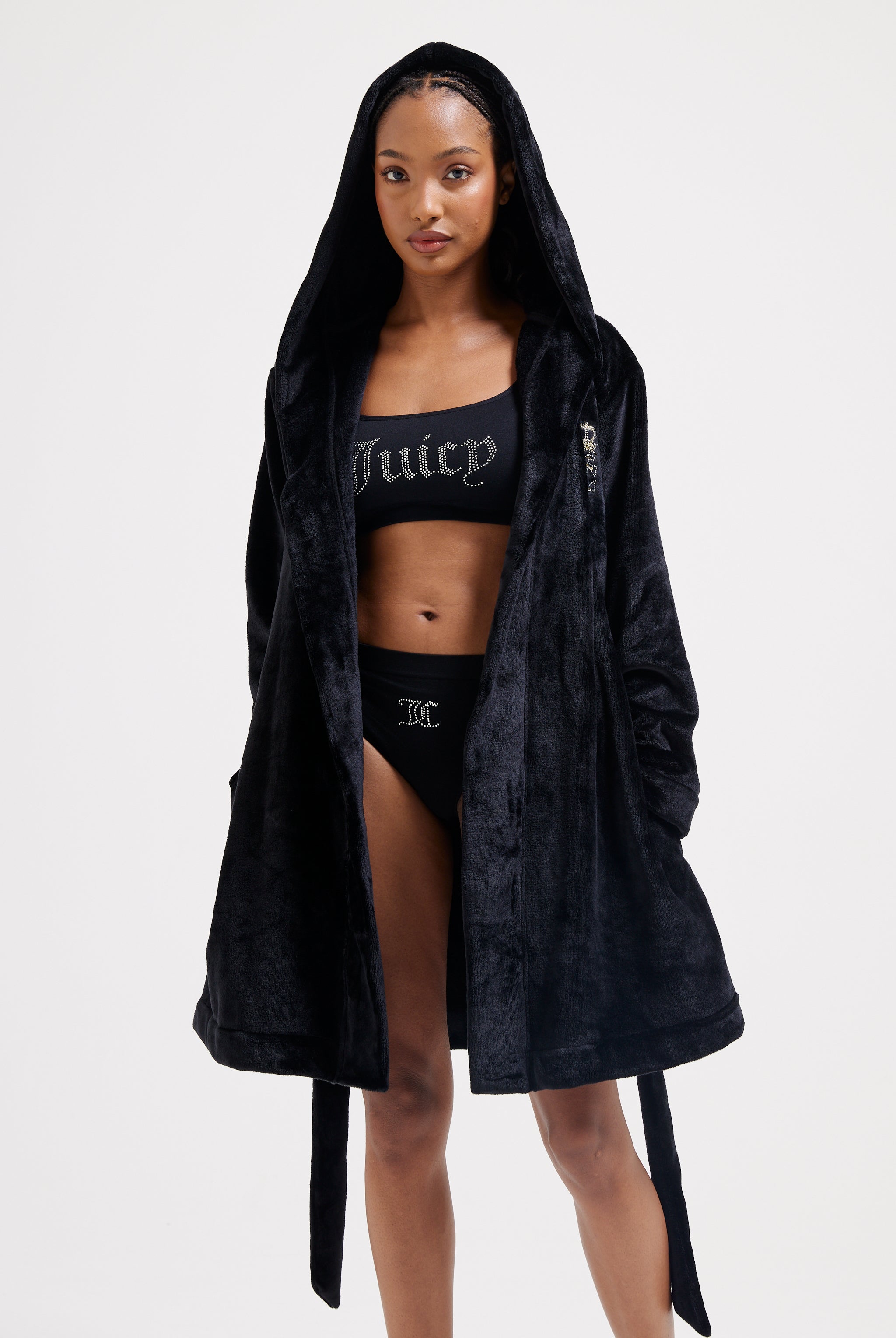 Juicy couture black hoodie with crown sale