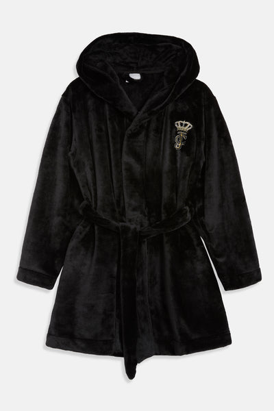 BLACK CROWN PLUSH ROBE