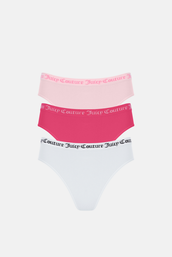 PINK FLAT KNIT SEAMLESS MID-RISE BRIEF MULTIPACK X3