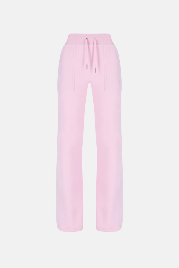 CHERRY BLOSSOM LOW RISE VELOUR TRACK PANTS